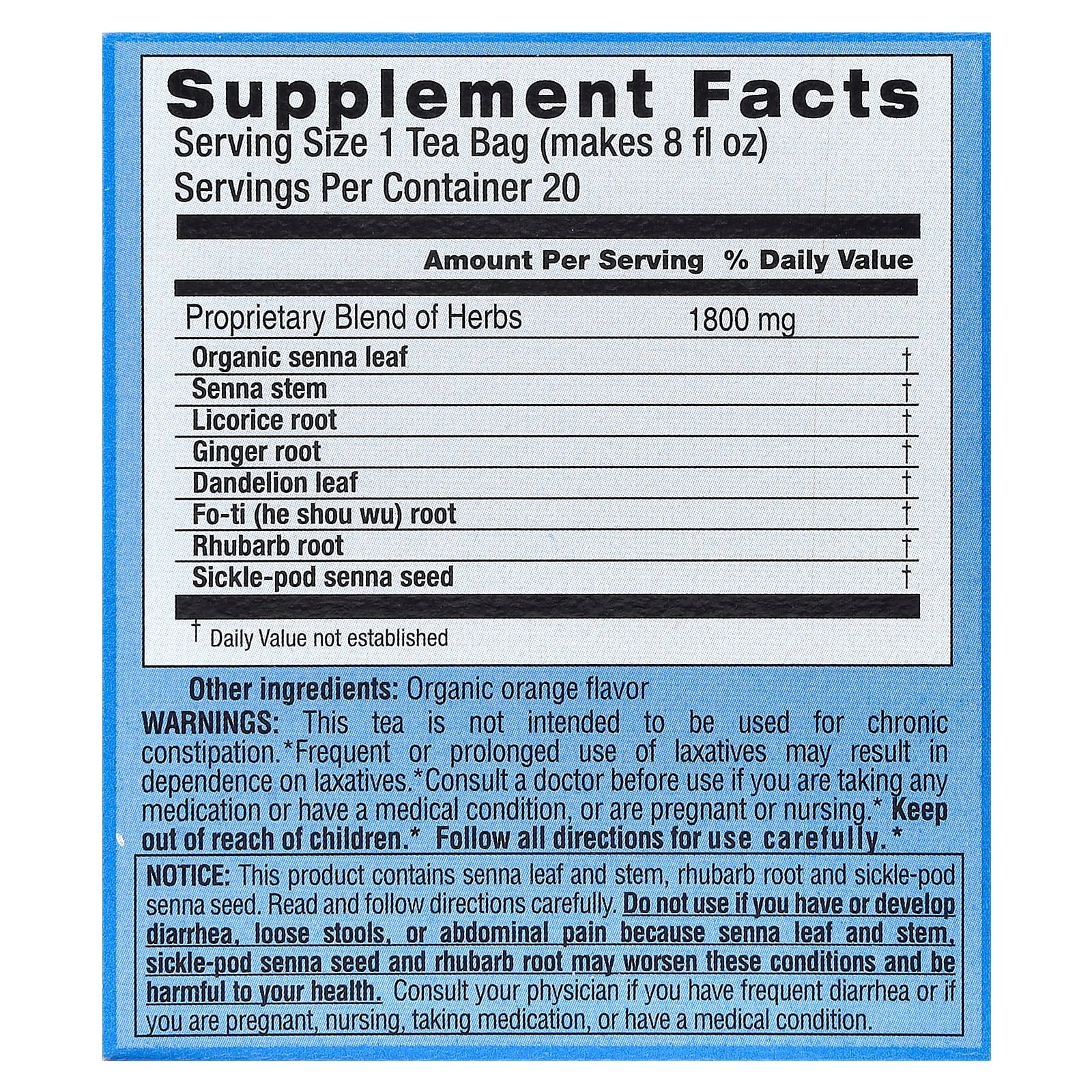 Triple Leaf Tea, Herbal Laxative, Caffeine Free , 20 Tea Bags, 1.27 oz (36 g) - Image 2