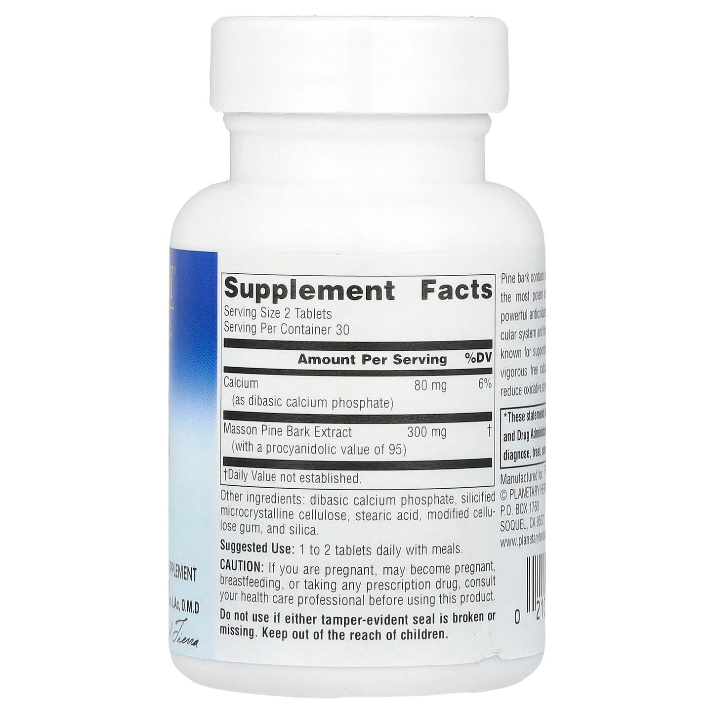 Planetary Herbals, Full Spectrum™ Pine Bark Extract, 60 Tablets - Image 2