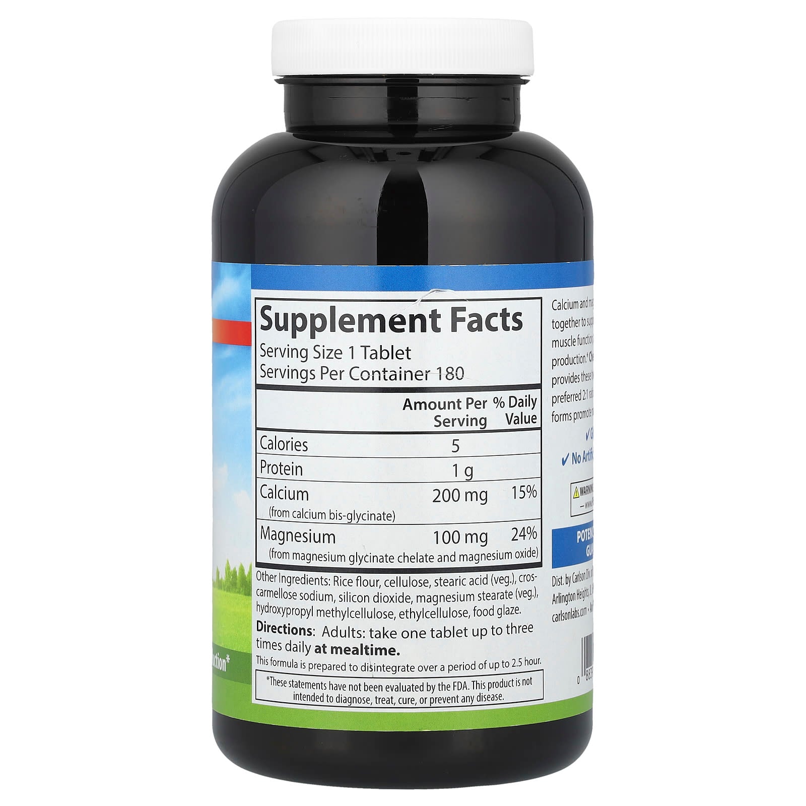 Carlson Chelated Cal-Mag 2:1 Ratio for Bone & Energy Support - Image 2
