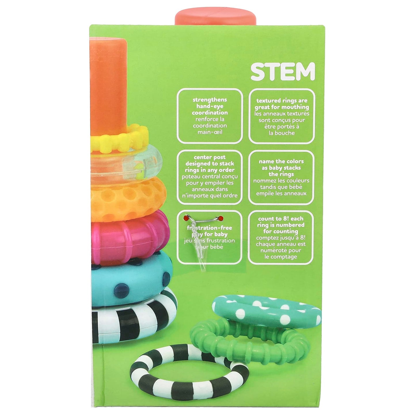 Sassy, Stack of Circles™, Ring Stacker, 6 Months+,  10 Piece Set - Image 2