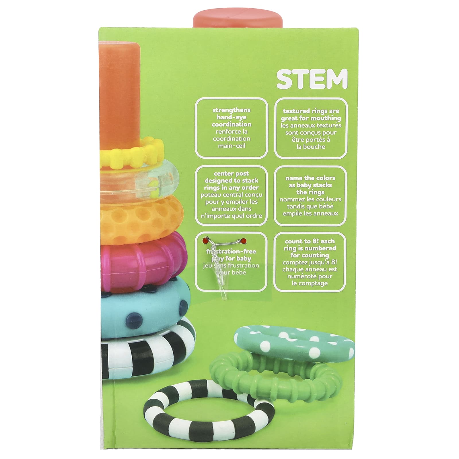 Sassy, Stack of Circles™, Ring Stacker, 6 Months+,  10 Piece Set - Image 2