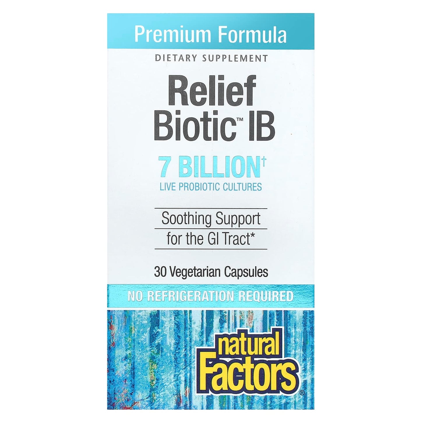 Natural Factors, ReliefBiotic™ IB, 7 Billion, 30 Vegetarian Capsules - Image 1