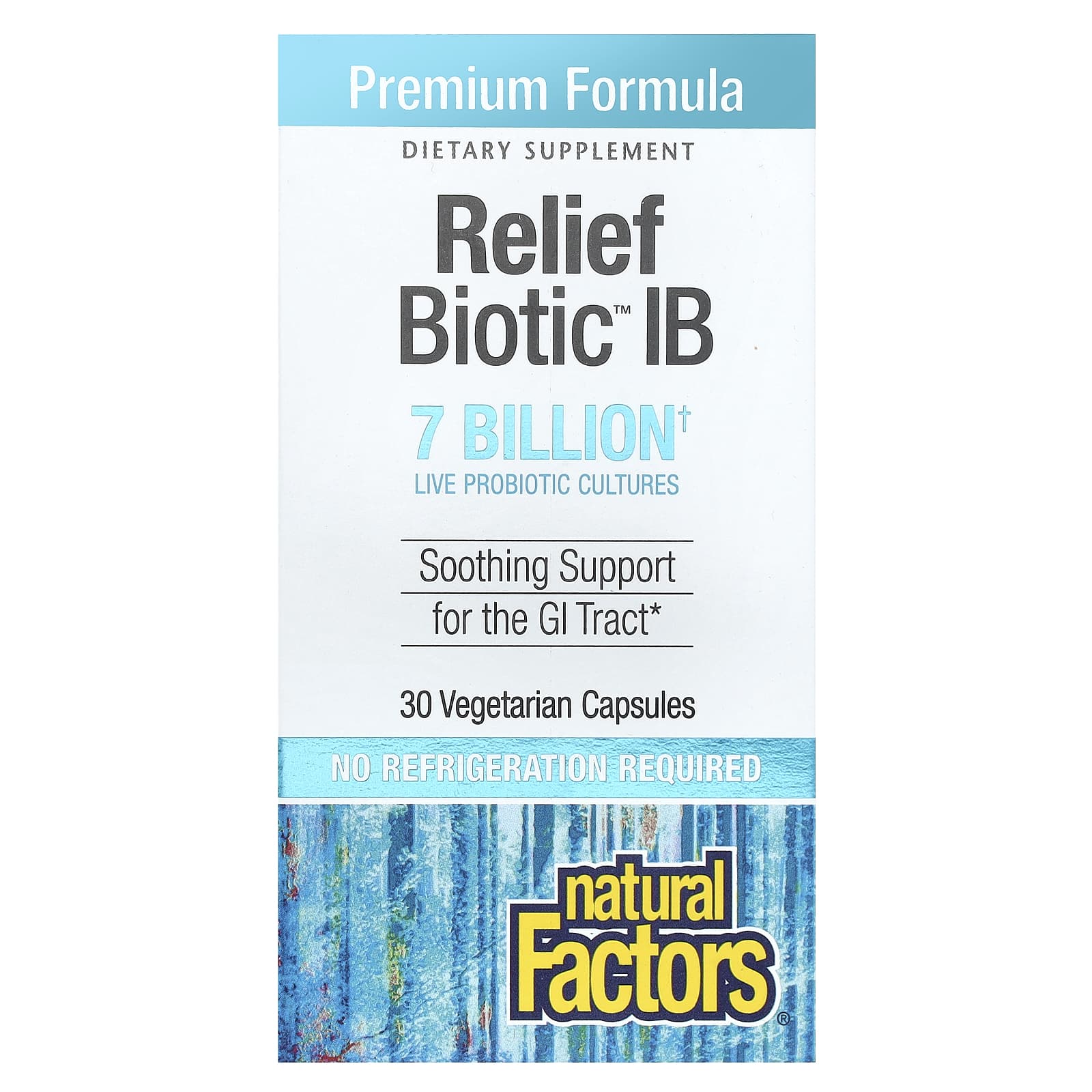 Natural Factors, ReliefBiotic™ IB, 7 Billion, 30 Vegetarian Capsules - Image 1