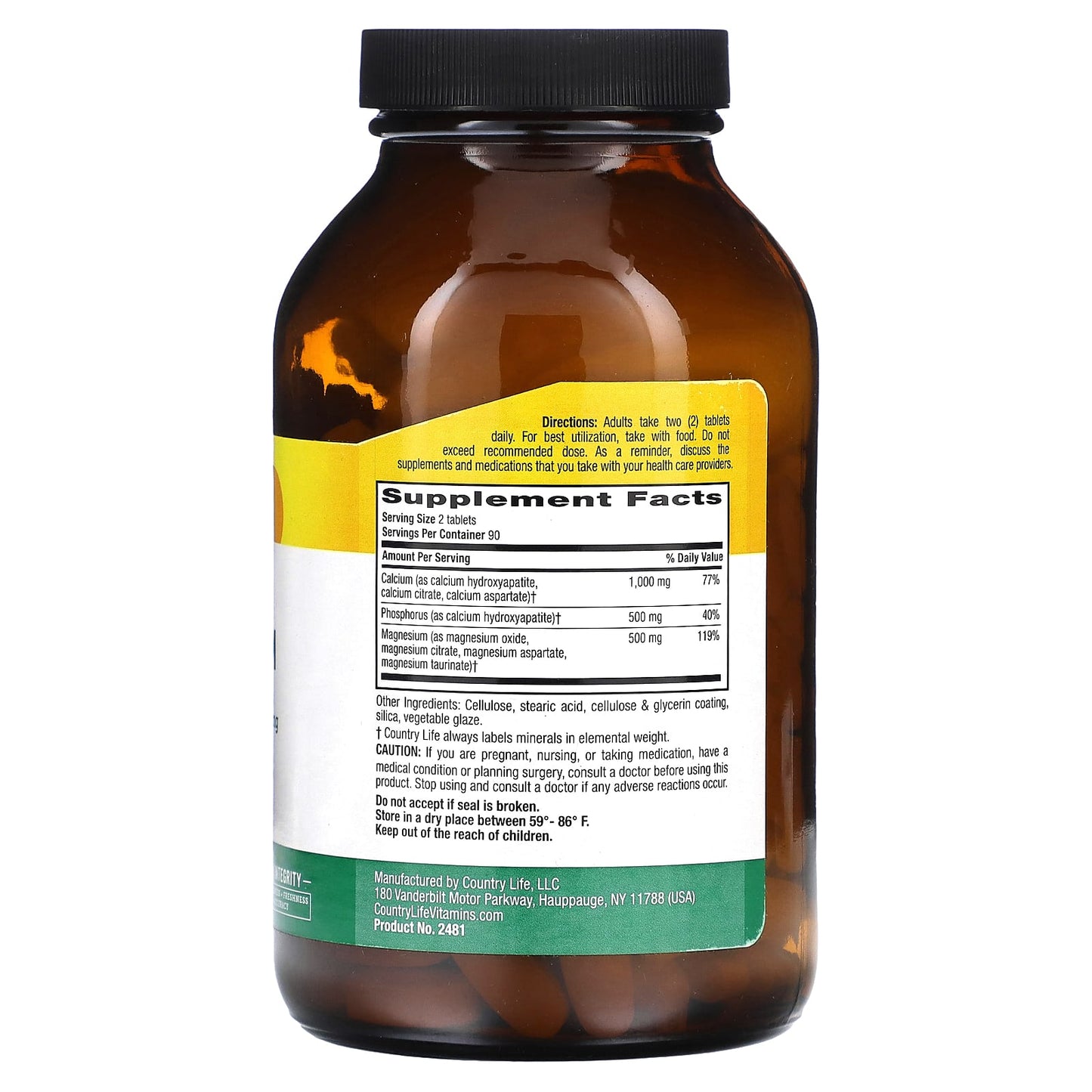Country Life, Target-Mins, Calcium-Magnesium Complex, 1,000 mg, 180 Tablets (500 mg per Tablet)