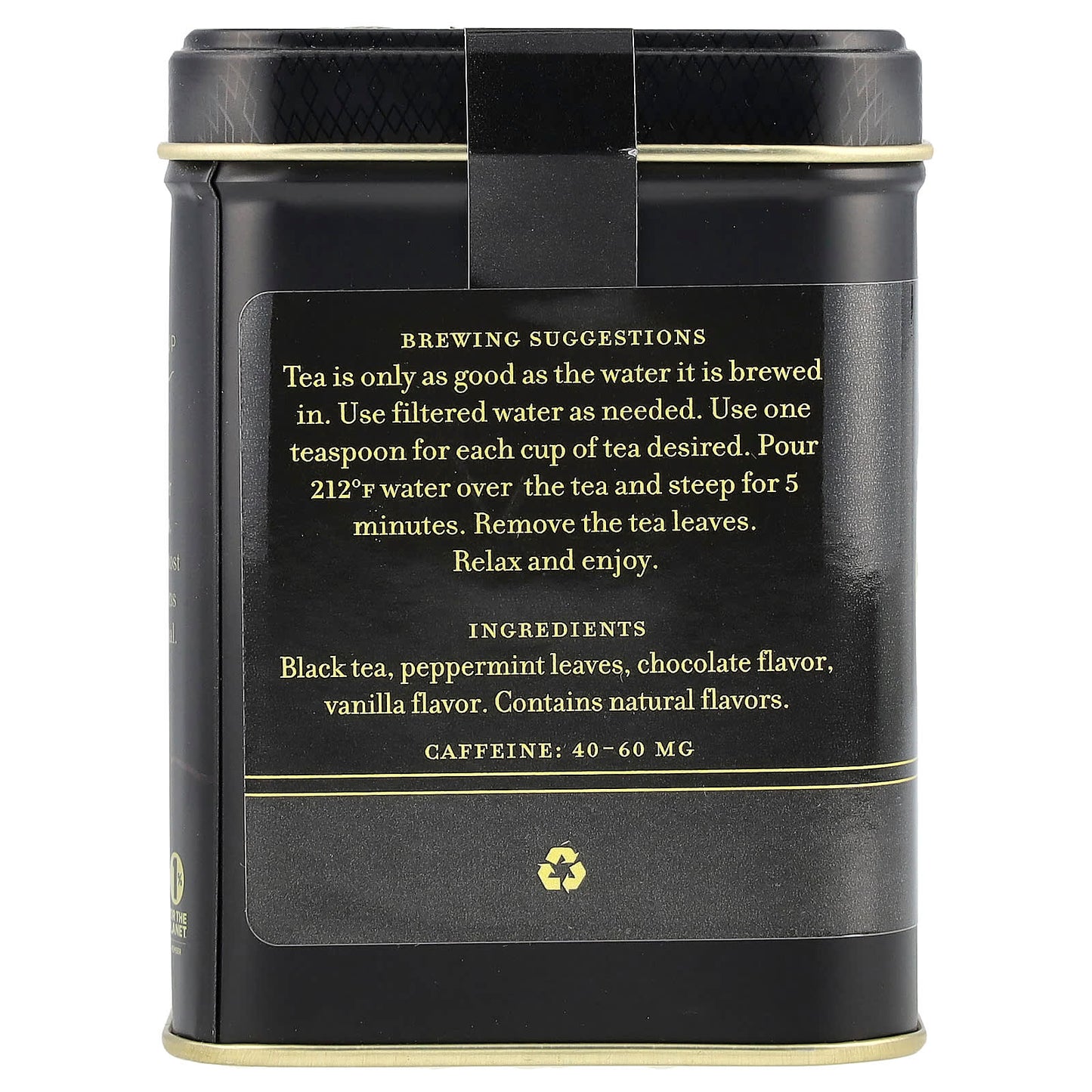 Indulge in Harney & Sons Chocolate Mint Black Tea, Handcrafted in USA, 4 oz (112g) - Image 2