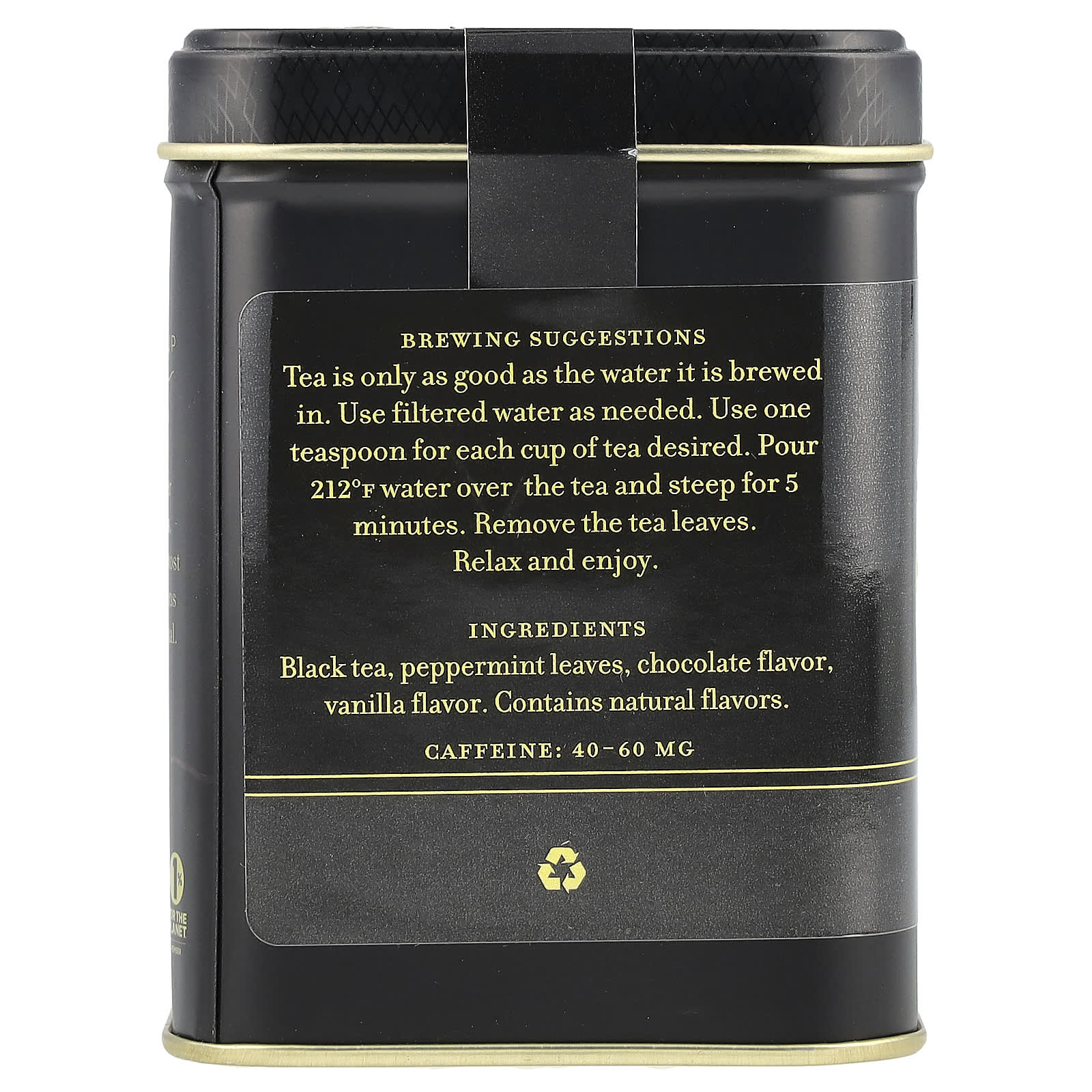 Indulge in Harney & Sons Chocolate Mint Black Tea, Handcrafted in USA, 4 oz (112g) - Image 2