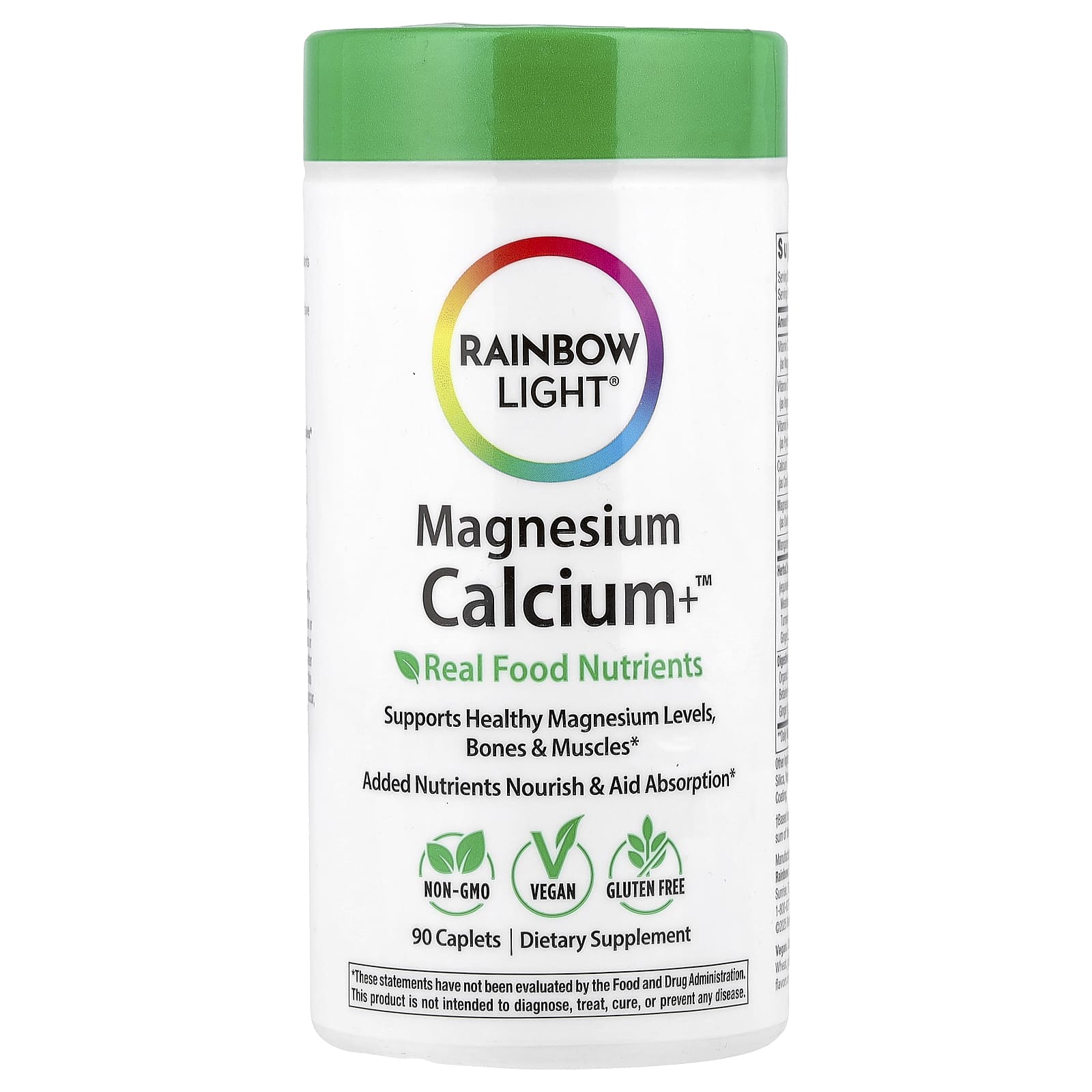 Rainbow Light, Magnesium Calcium+™, 90 Caplets - Image 1