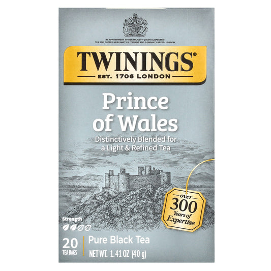 Twinings, Pure Black Tea, Prince Of Wales, 20 Tea Bags, 1.41 oz (40 g) - Image 1