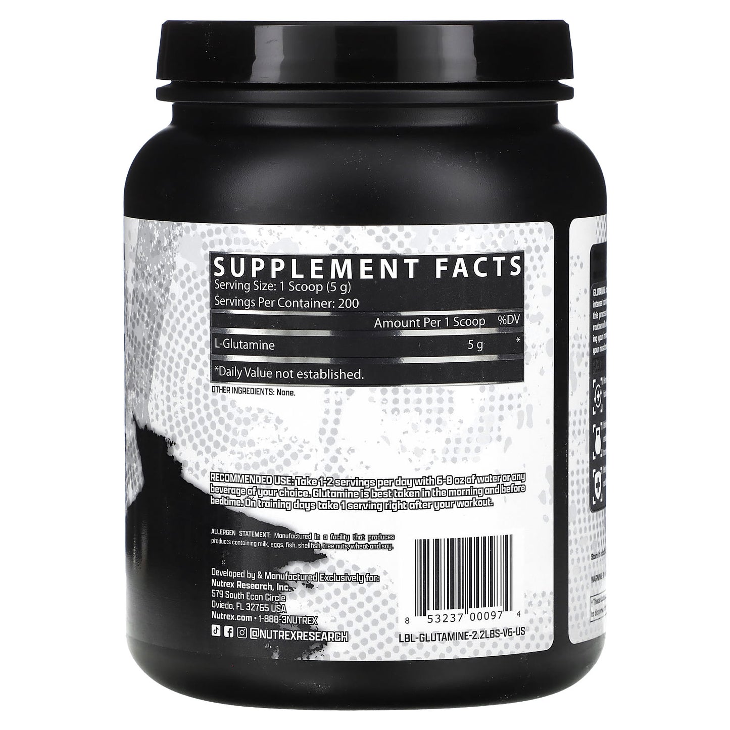 Nutrex Research, Glutamine Pure, Unflavored, 2.2 lbs (1,000 g) - Image 2