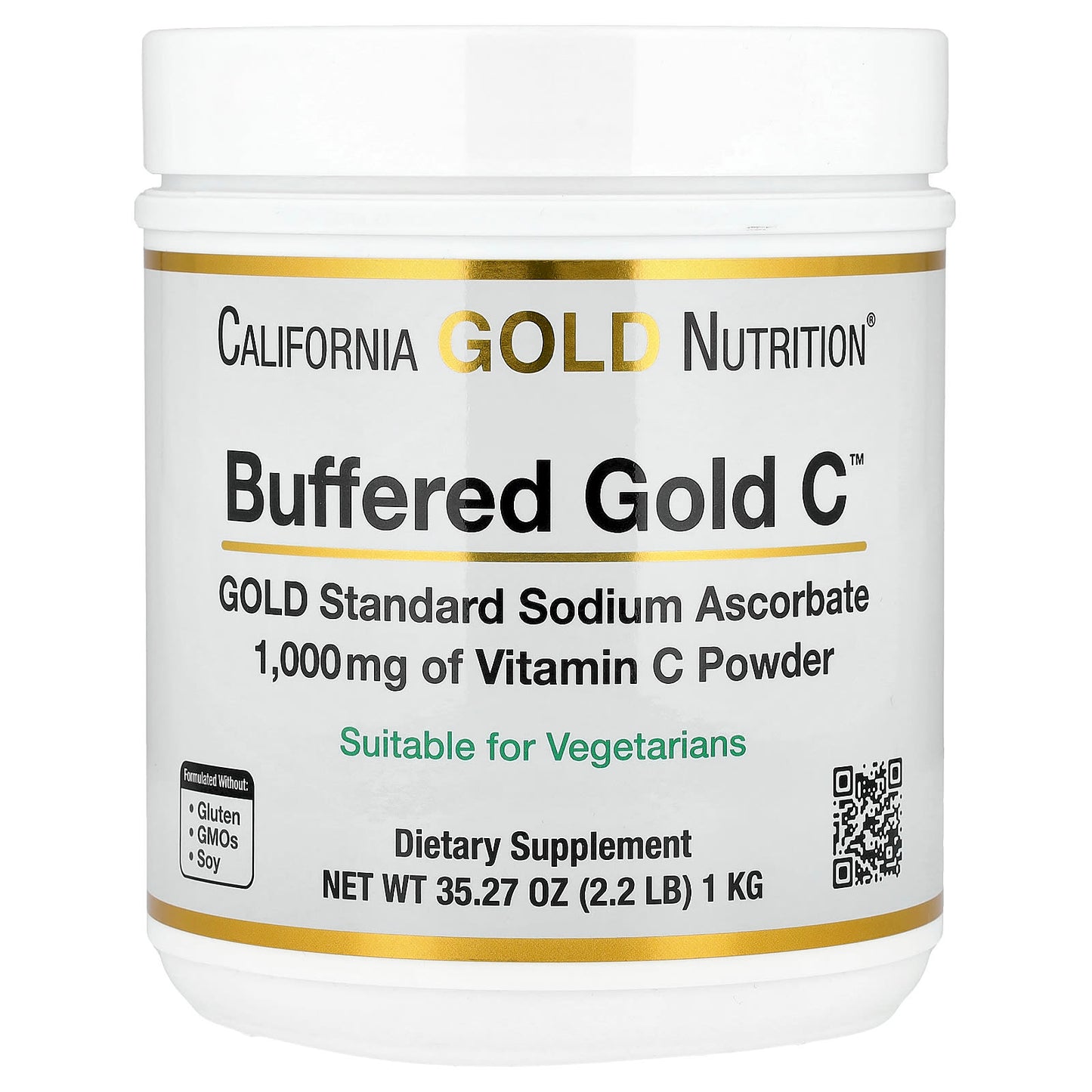 Non-Acidic Vitamin C Powder | Buffered Gold C™ by California Gold Nutrition - Image 1