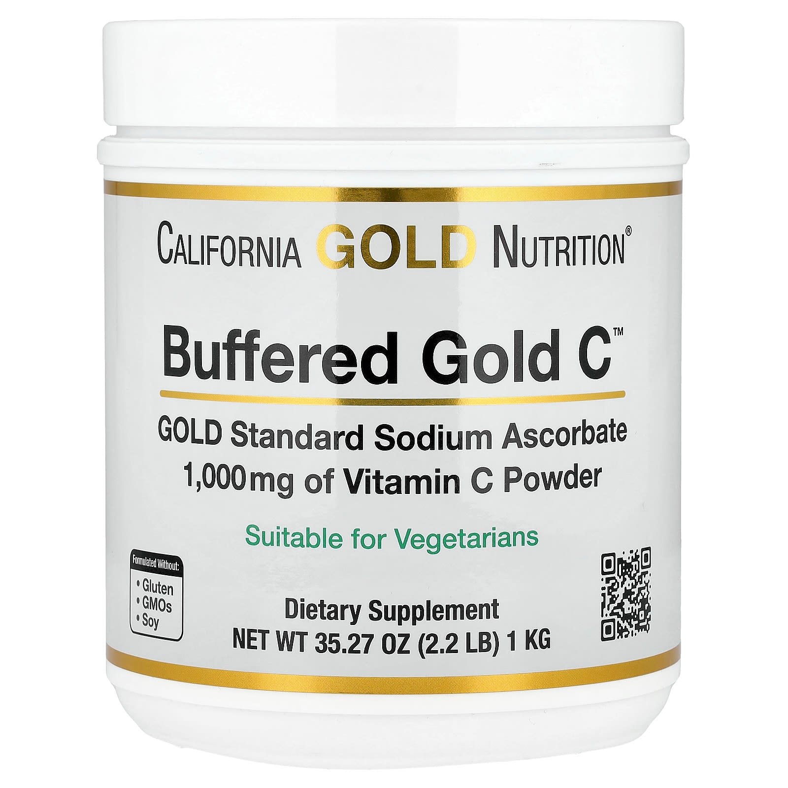 Non-Acidic Vitamin C Powder | Buffered Gold C™ by California Gold Nutrition - Image 1