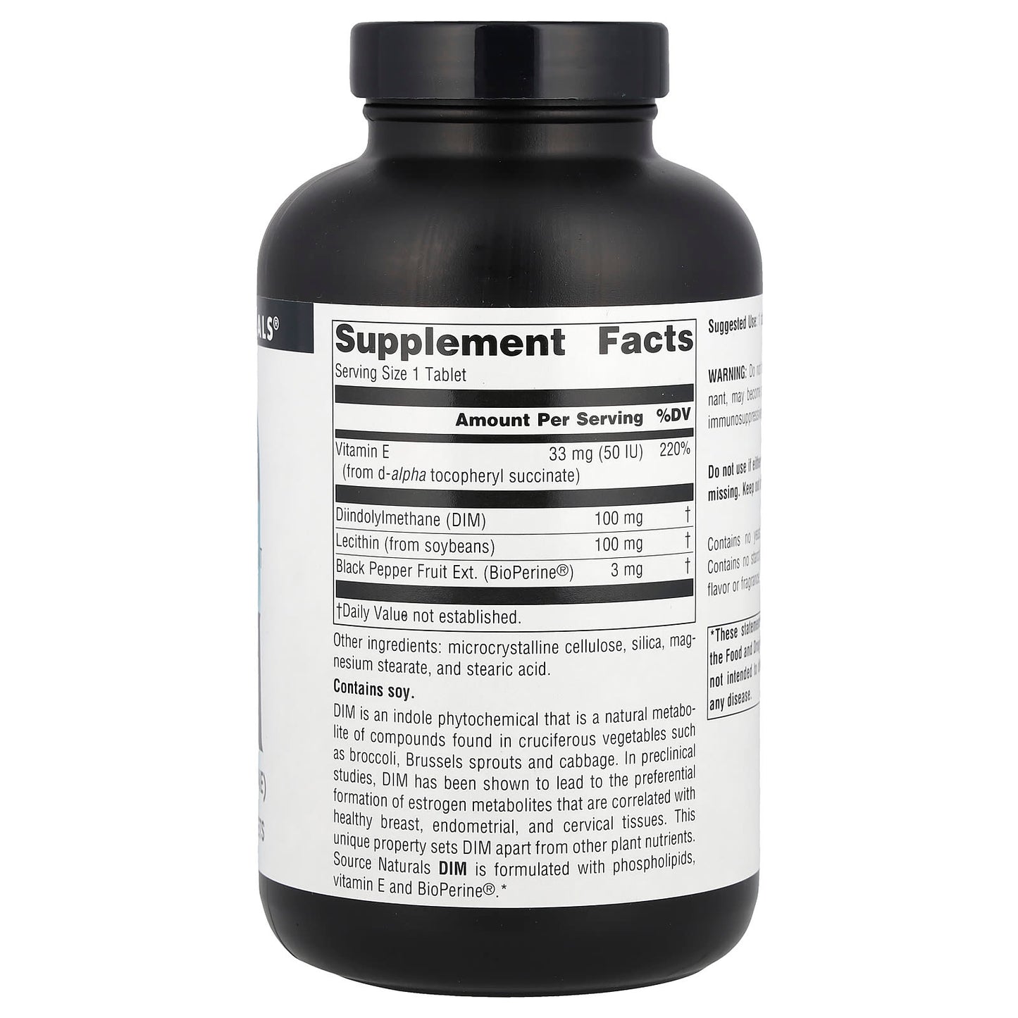 Source Naturals, DIM, 100 mg, 180 Tablets - Image 2