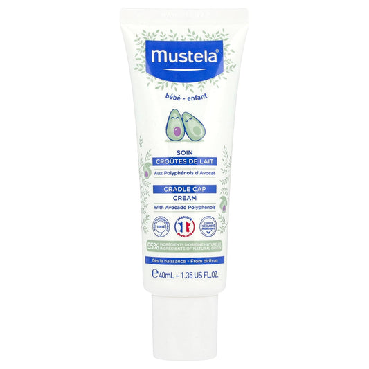 Mustela, Cradle Cap Cream, Fragrance Free, 1.35 fl oz (40 ml) - Image 1