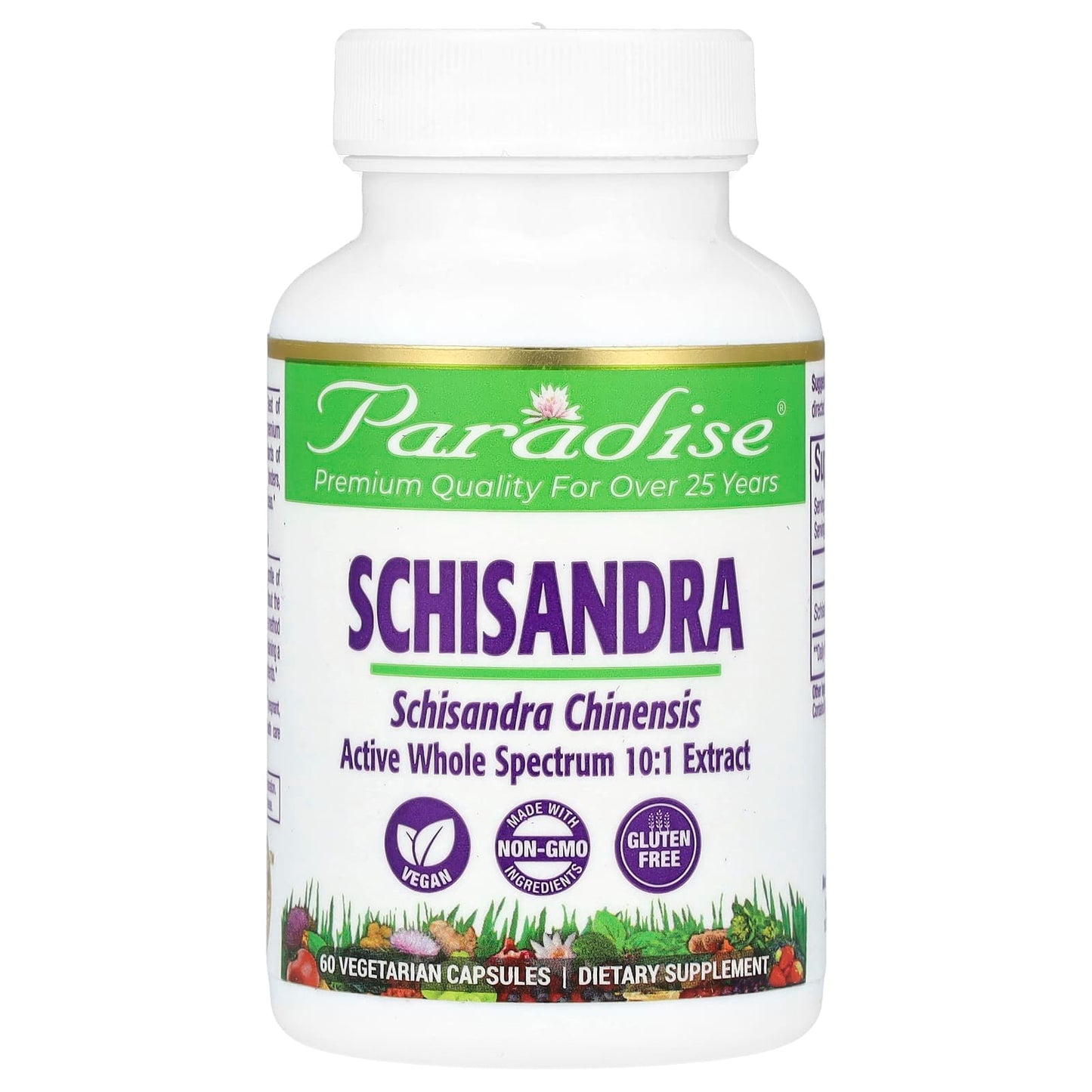 Paradise Herbs, Schisandra, 60 Vegetarian Capsules (250 mg per Capsule) - Image 1