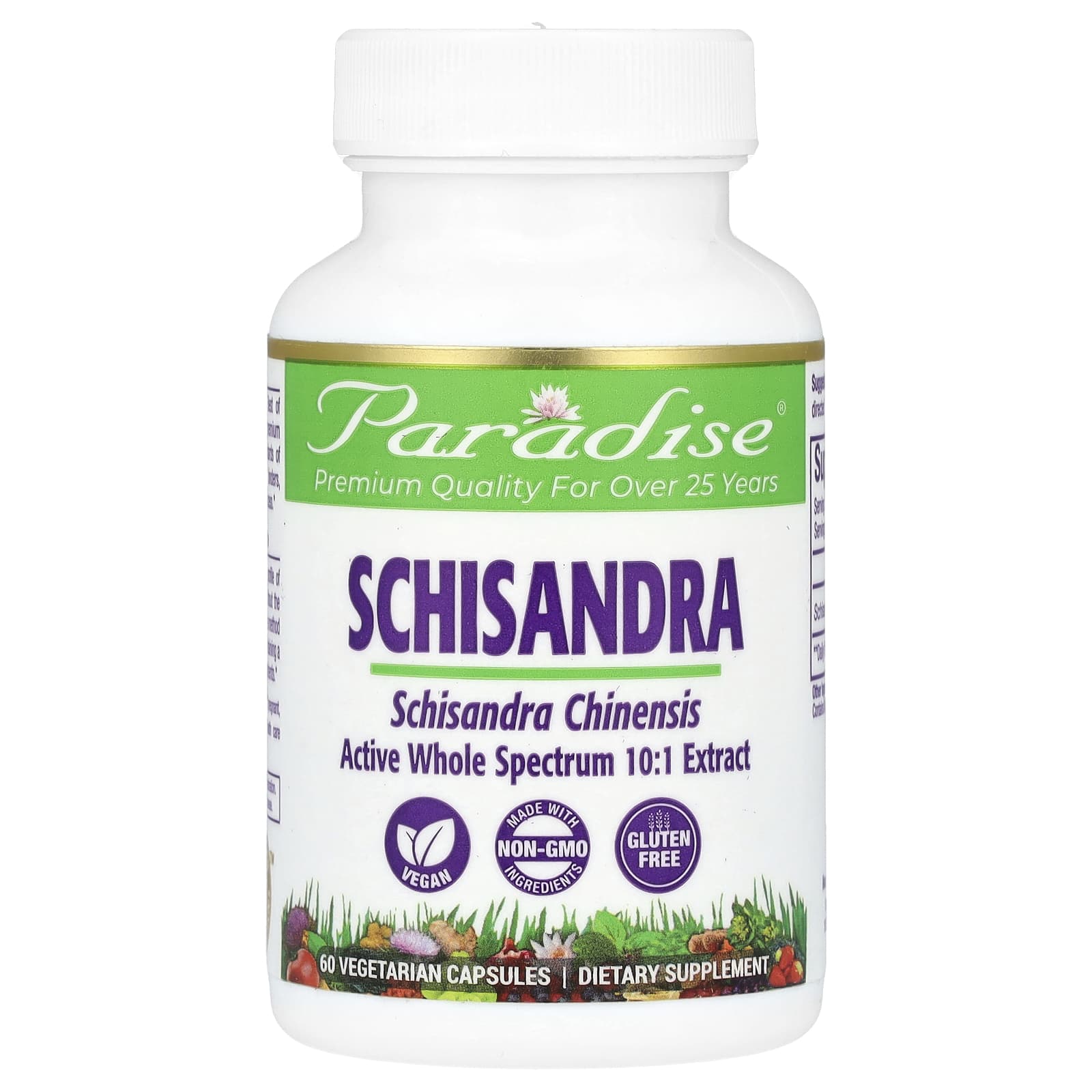 Paradise Herbs, Schisandra, 60 Vegetarian Capsules (250 mg per Capsule) - Image 1