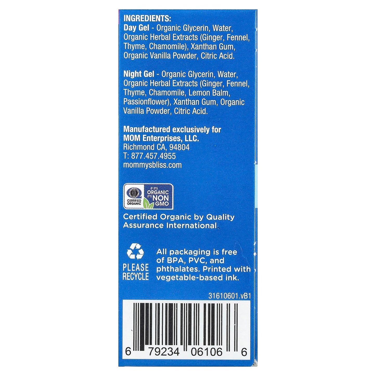 Mommy's Bliss, Organic, Little Gums Soothing Massage Gel, Day/Night Pack, Age 2 Months+, 2 Tubes , 0.53 oz (15 g) Each - Image 2