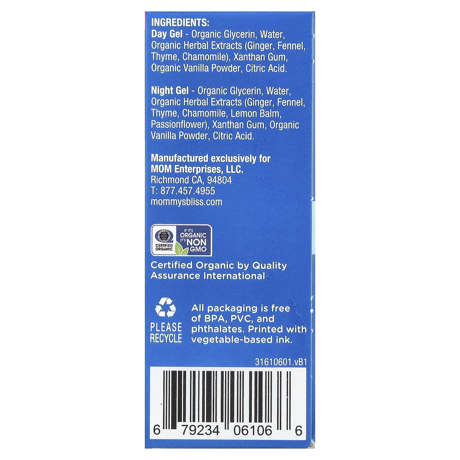 Mommy's Bliss, Organic, Little Gums Soothing Massage Gel, Day/Night Pack, Age 2 Months+, 2 Tubes , 0.53 oz (15 g) Each - Image 2