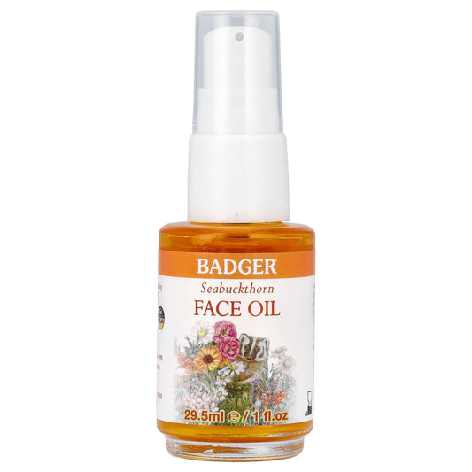 Badger Seabuckthorn Face Oil for Normal/Dry Skin | USDA Organic - Image 1