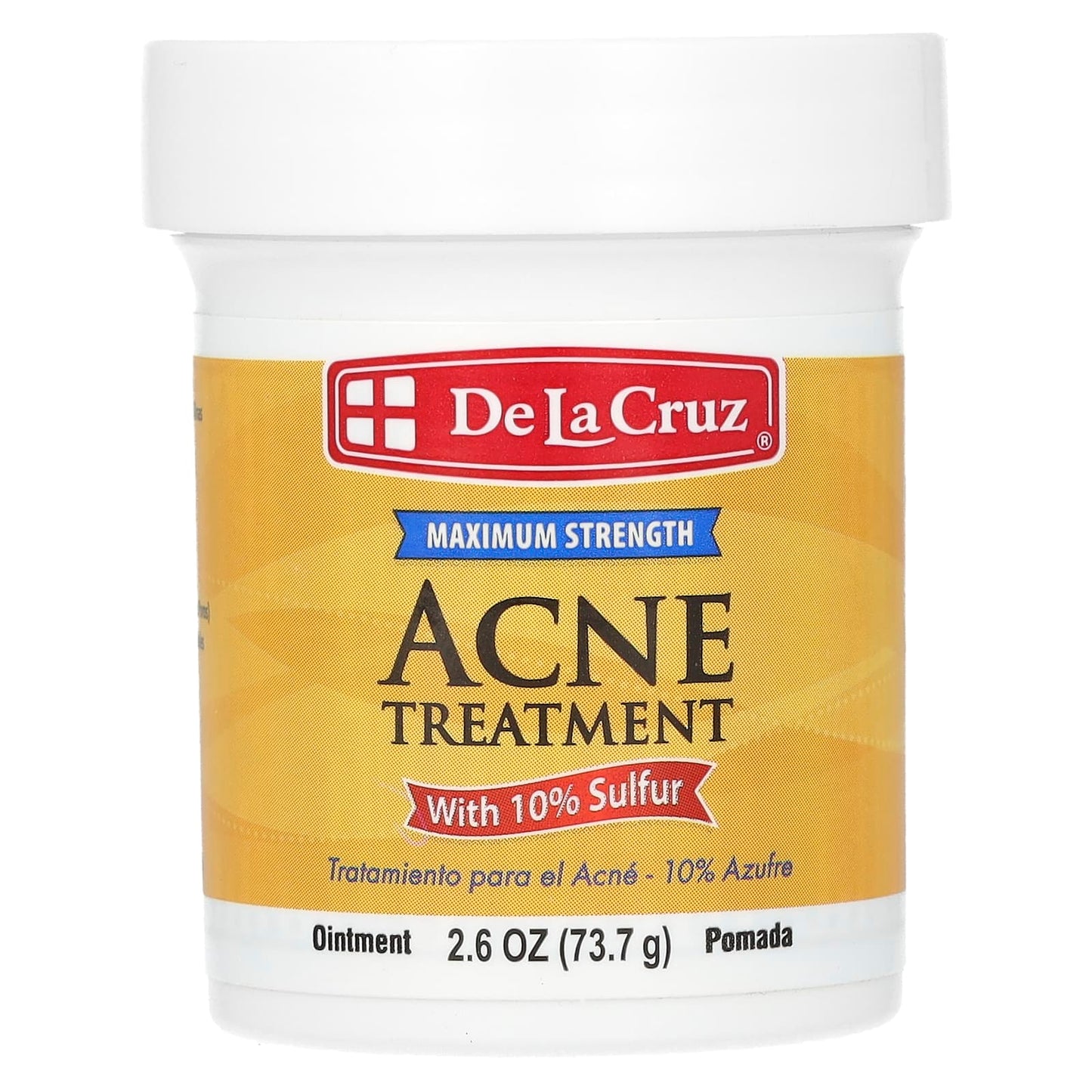 Best Sulfur Acne Treatment Ointment by De La Cruz, 2.6 oz - Image 1