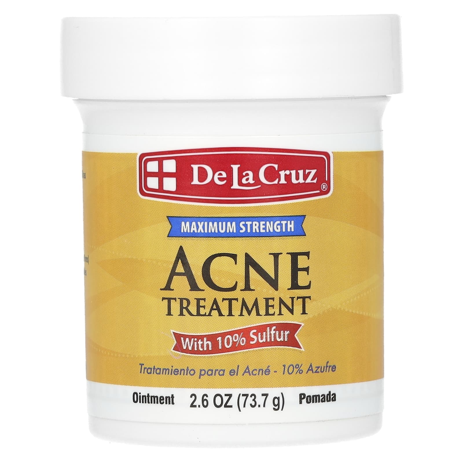 Best Sulfur Acne Treatment Ointment by De La Cruz, 2.6 oz - Image 1