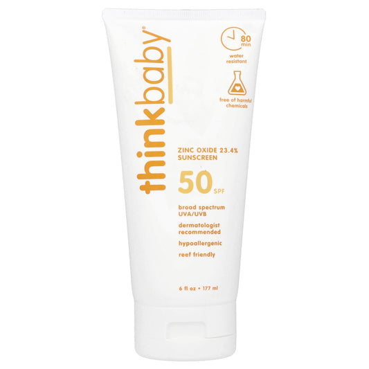 think, Thinkbaby, Zinc Oxide 23.4% Sunscreen, SPF 50, 6 fl oz (177 ml) - Image 1