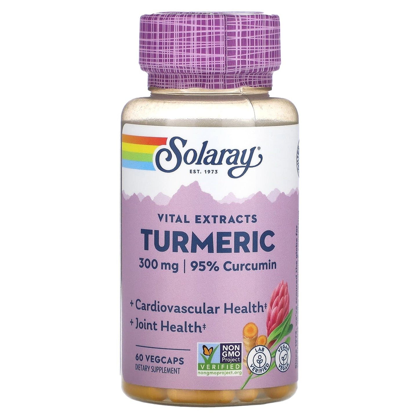 Solaray, Turmeric , 300 mg, 60 VegCaps - Image 1