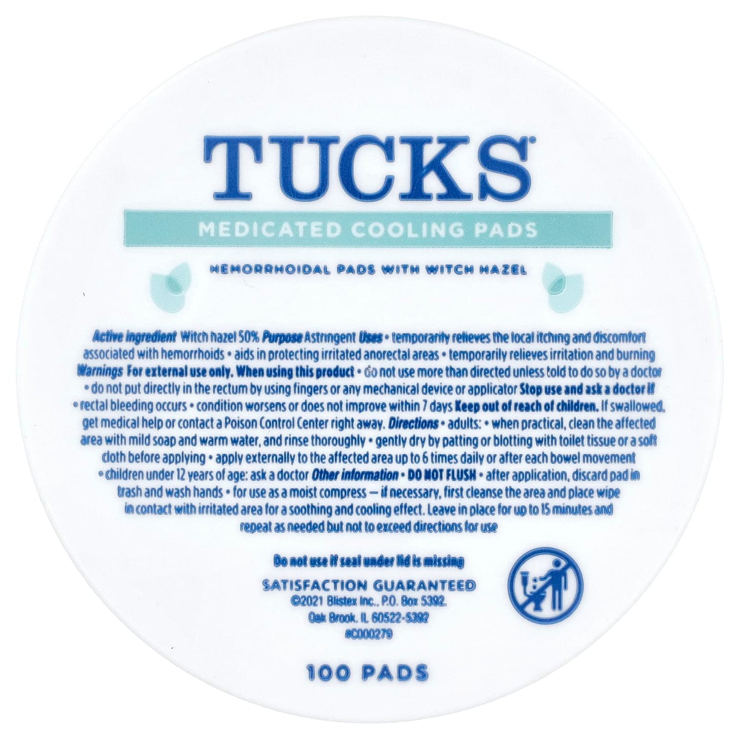 Tucks, Medicated Cooling Pads, 100 Pads - Image 1