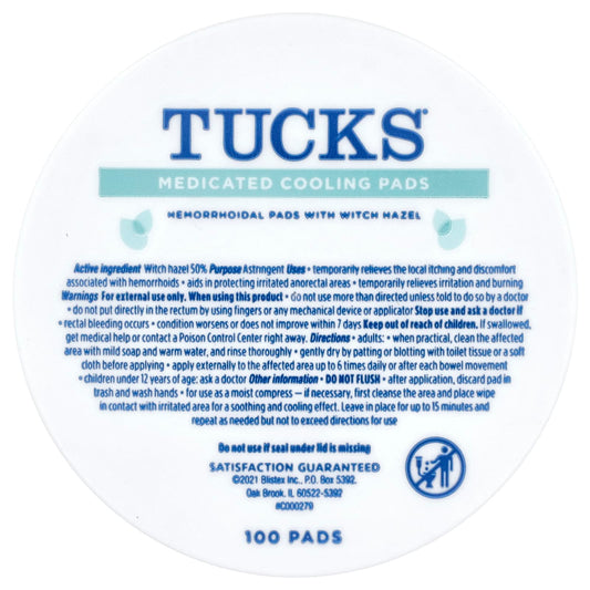 Tucks, Medicated Cooling Pads, 100 Pads - Image 1