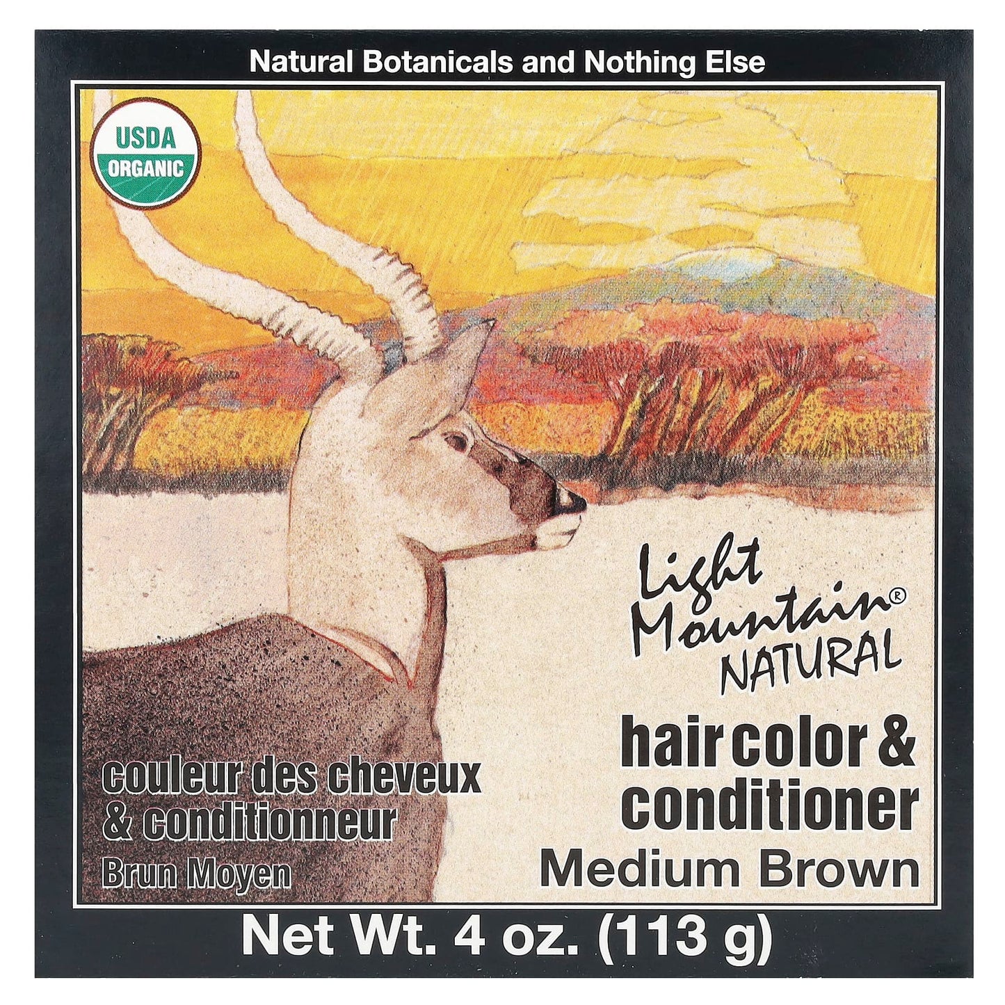 Light Mountain, Natural Hair Color & Conditioner, Medium Brown, 4 oz (113 g) - Image 1