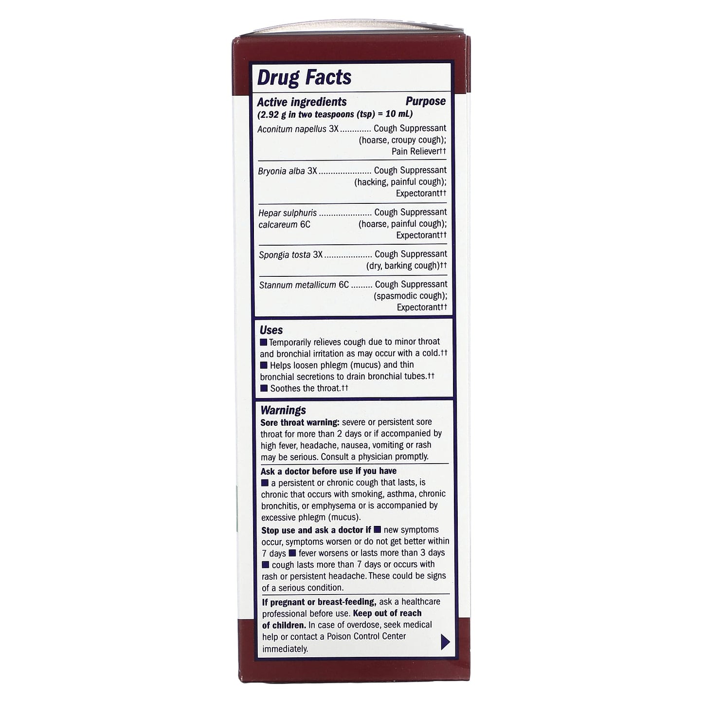 Boericke & Tafel Daytime Cough & Bronchial Syrup, 8 fl oz (240 ml) - Image 2