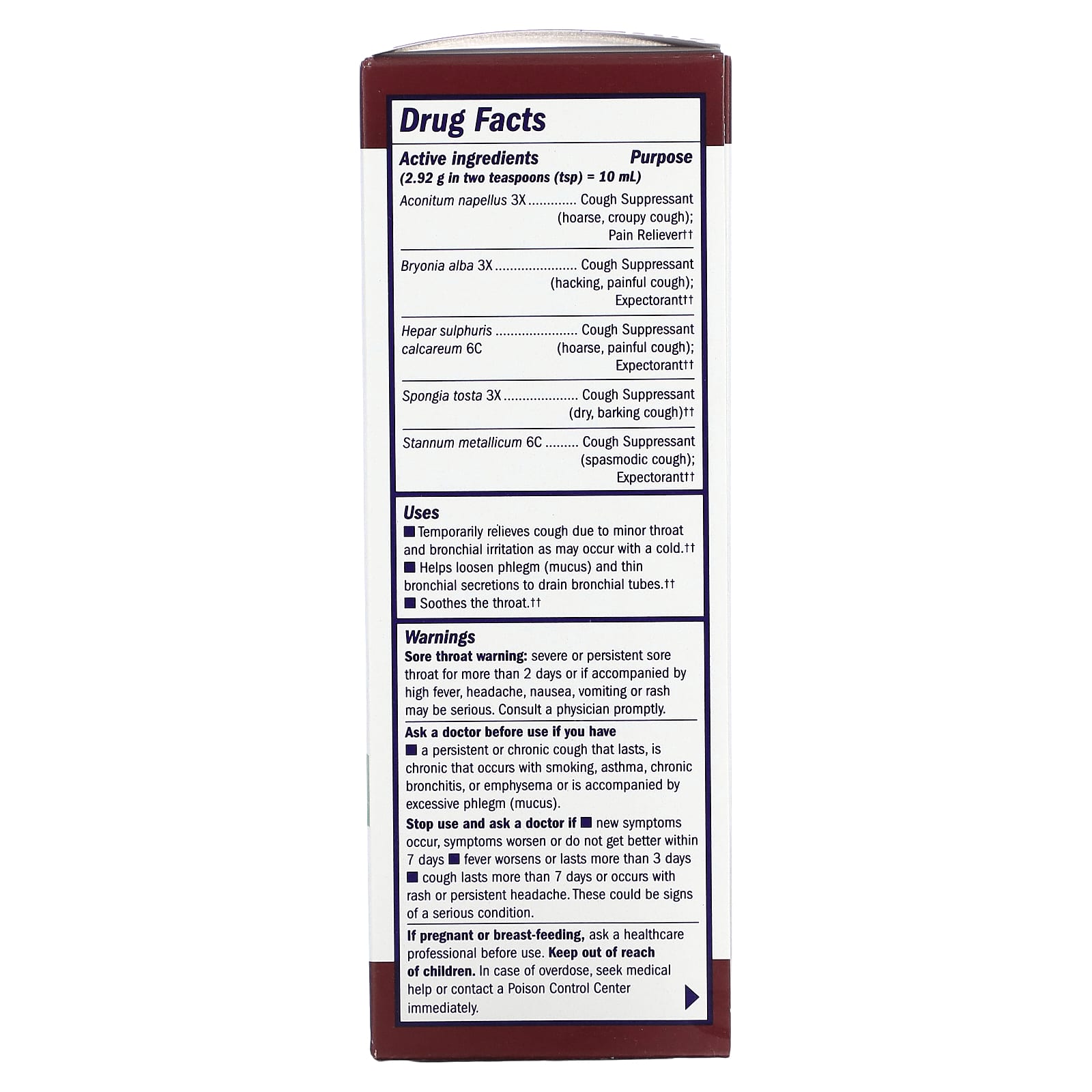 Boericke & Tafel Daytime Cough & Bronchial Syrup, 8 fl oz (240 ml) - Image 2