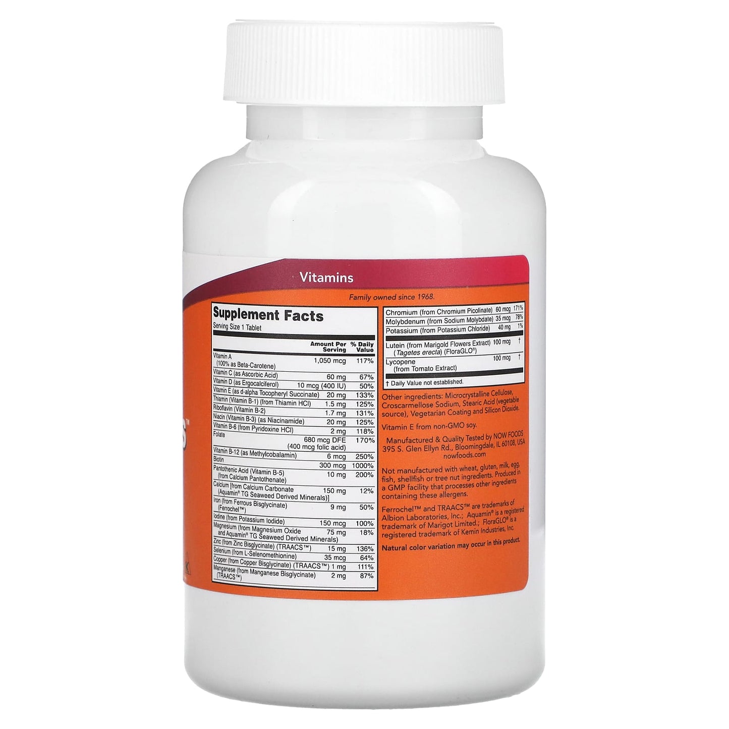 NOW Foods, Daily Vits, Multi Vitamin & Mineral, 250 Tablets - Image 2