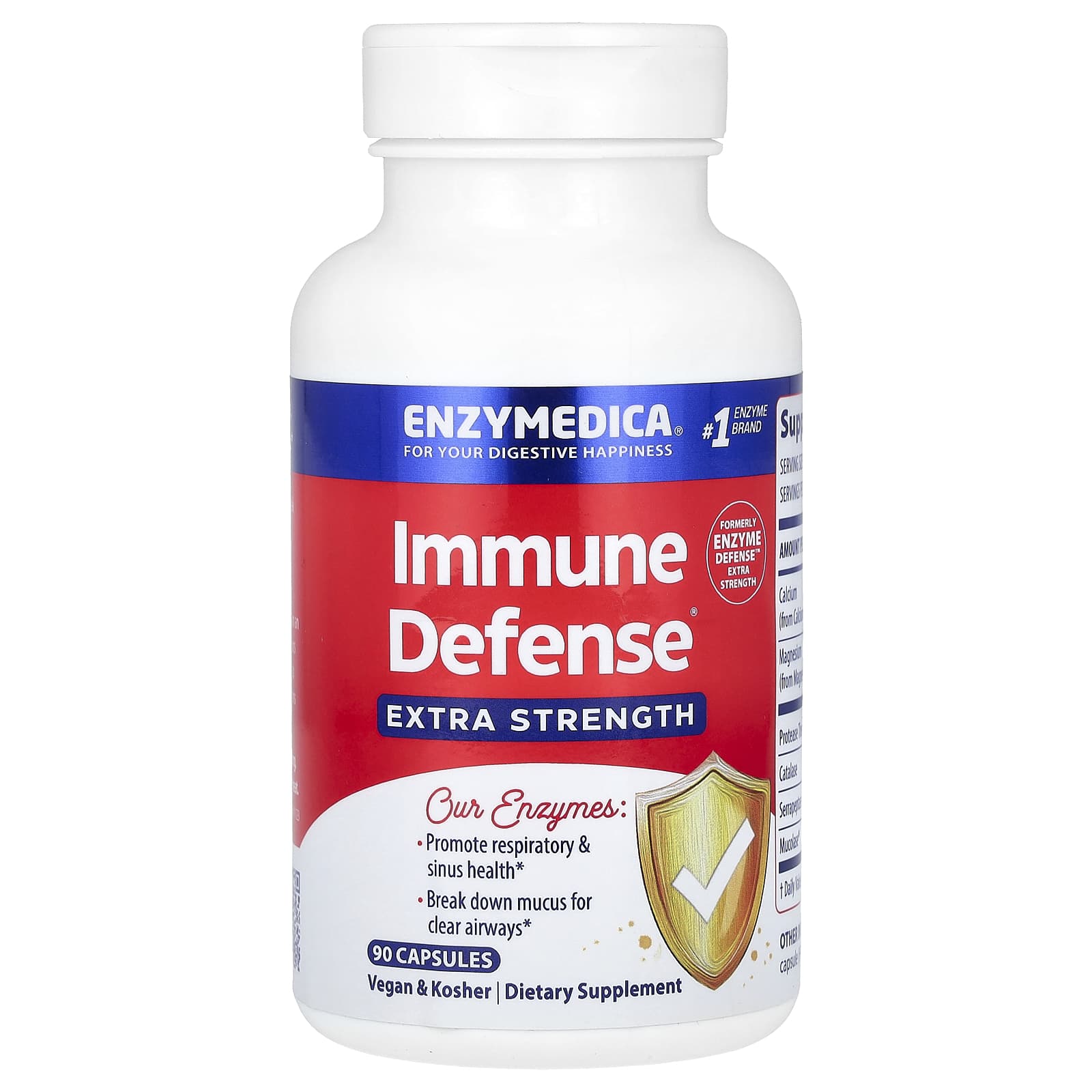 Enzymedica Immune Defense Extra Strength Digestive Support 90 Capsules - Image 1