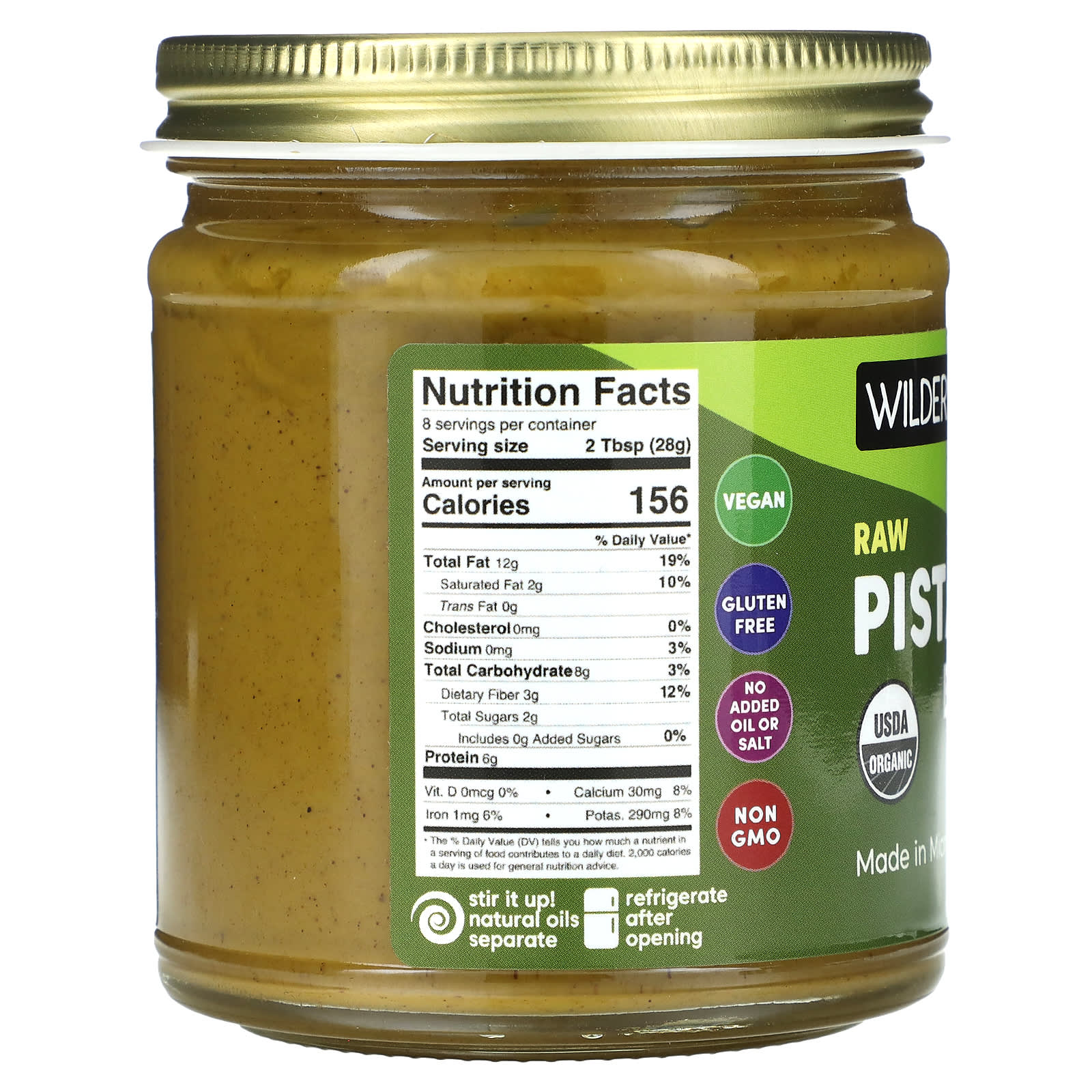 Wilderness Poets, Organic Raw Pistachio Butter, 8 oz (227 g) - Image 2