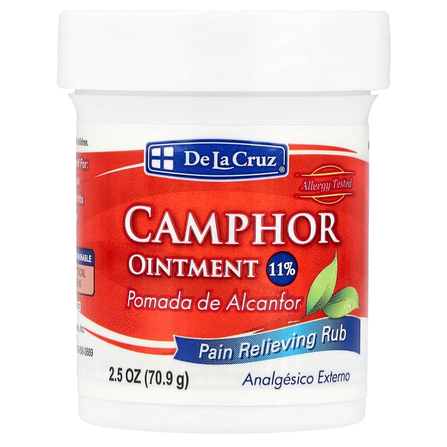 De La Cruz Camphor Pain Relief Ointment, 11% - Fast, Long-Lasting Relief - Image 1