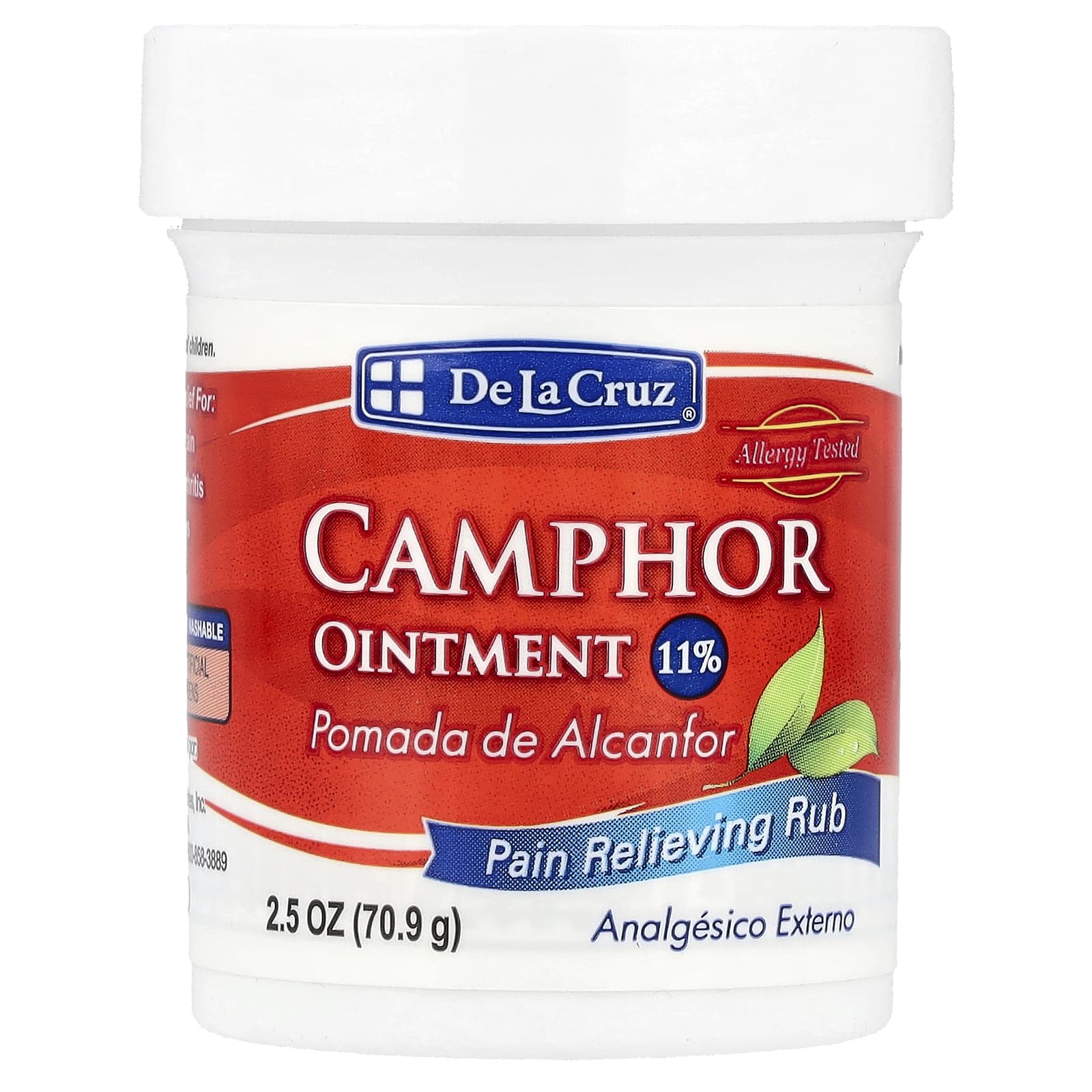 De La Cruz Camphor Pain Relief Ointment, 11% - Fast, Long-Lasting Relief - Image 1