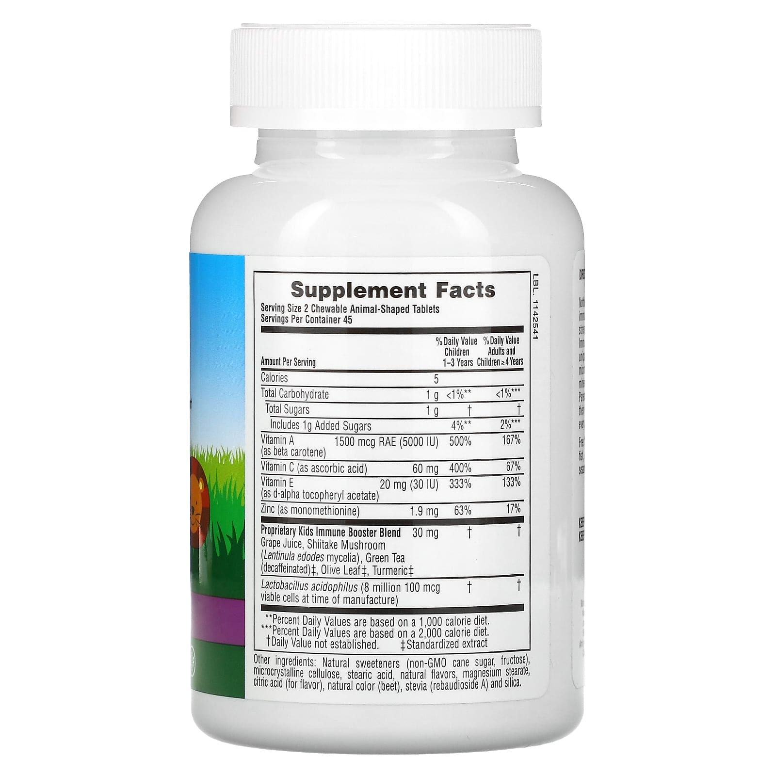 NaturesPlus, Animal Parade, Kids Immune Booster,  Tropical Berry, 90 Animal-Shaped Tablets - Image 2