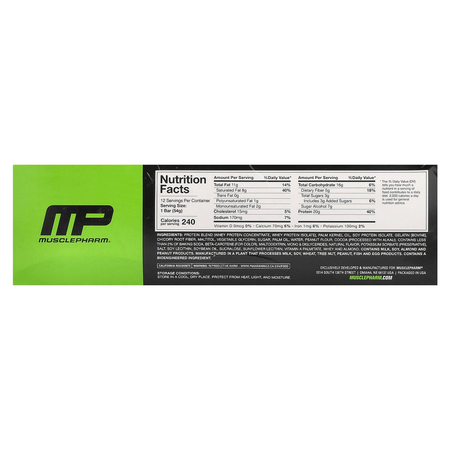 MusclePharm, Combat Sport Bar™, Chocolate Peanut Butter Cup, 12 Bars, 1.9 oz (54 g) Each - Image 2