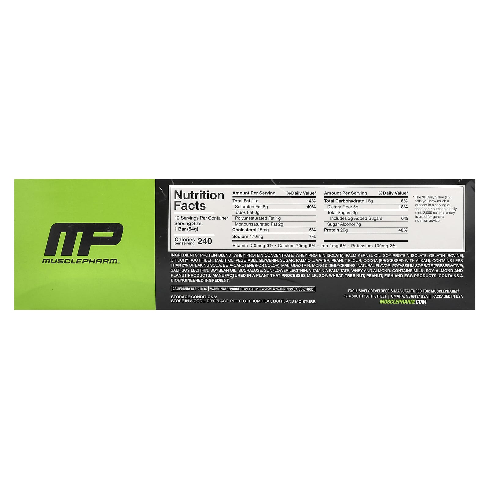 MusclePharm, Combat Sport Bar™, Chocolate Peanut Butter Cup, 12 Bars, 1.9 oz (54 g) Each - Image 2
