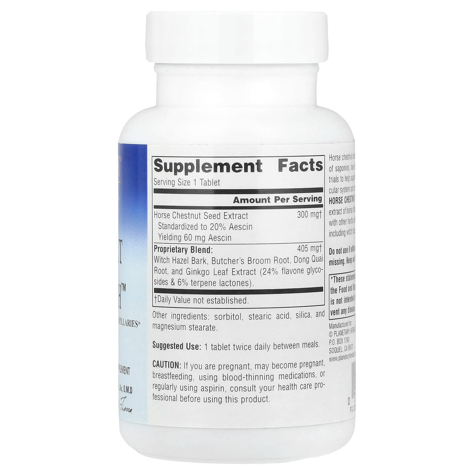 Planetary Herbals, Horse Chestnut Vein Strength™, 705 mg, 90 Tablets - Image 2