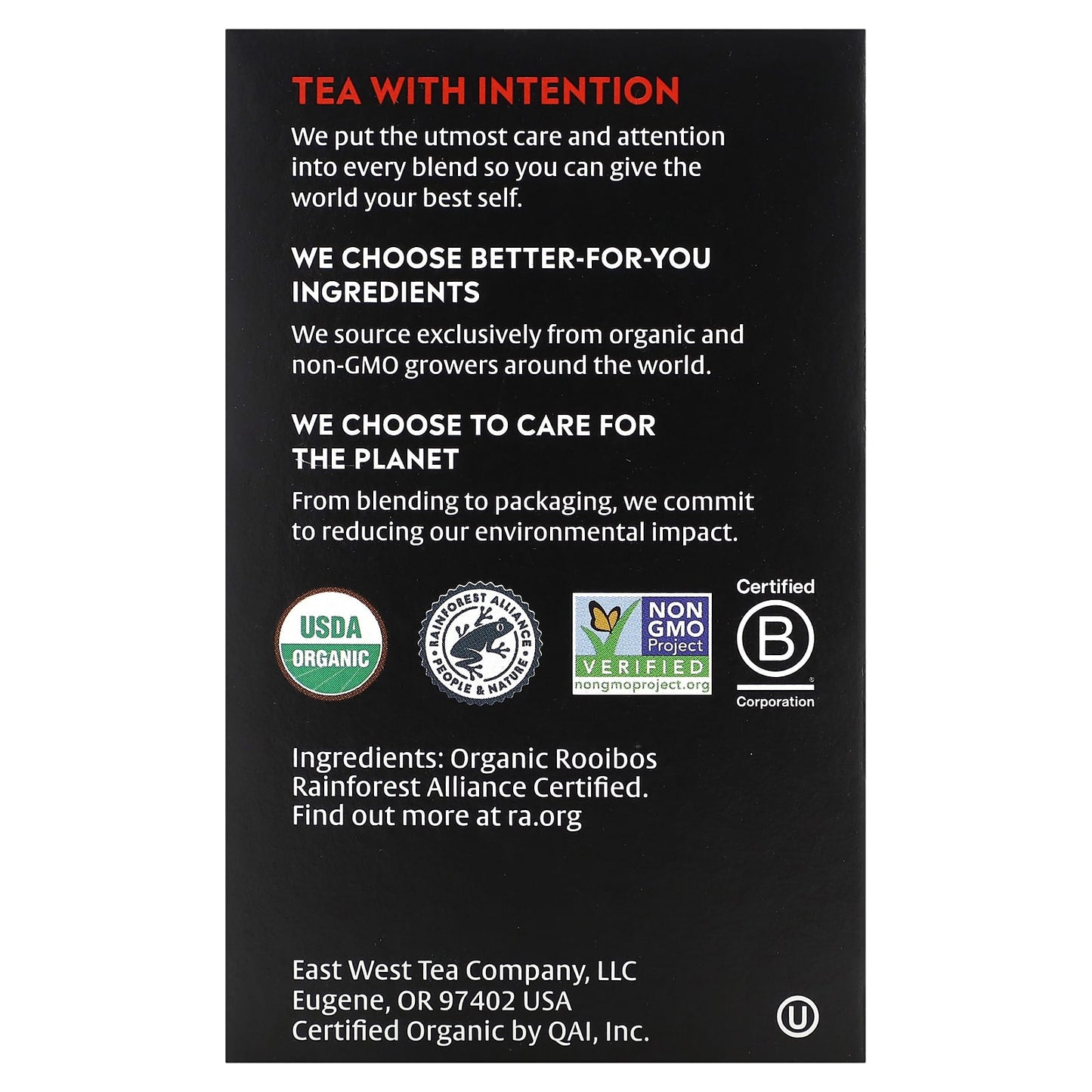 Organic Rooibos Tea - Caffeine-Free, USDA Organic, 16 Tea Bags - Image 2