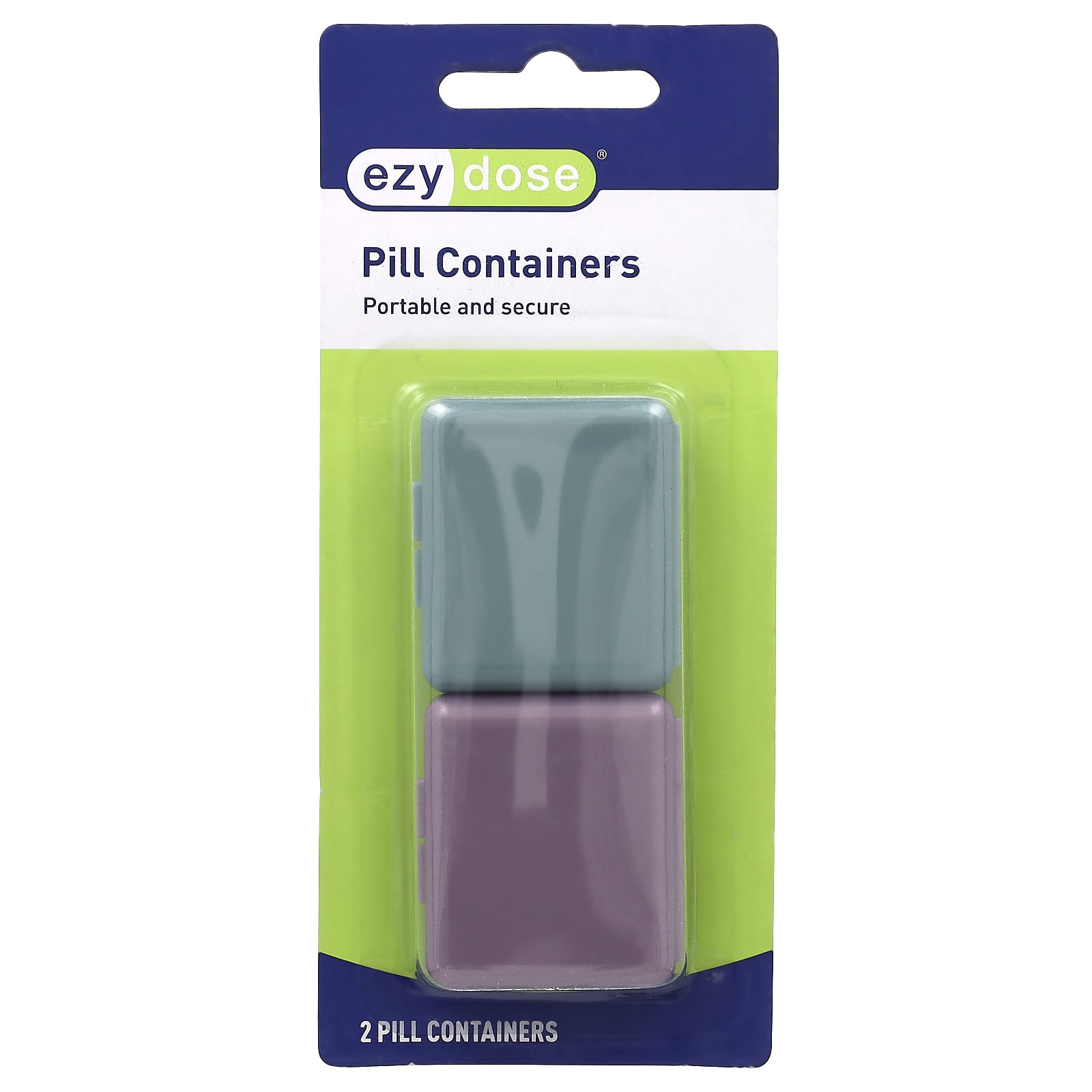 Portable Ezy Dose Pill Containers for On-The-Go - 2 Pack - Image 1