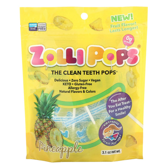 Zollipops, The Clean Teeth Pops, Pineapple, 3.1 oz - Image 1