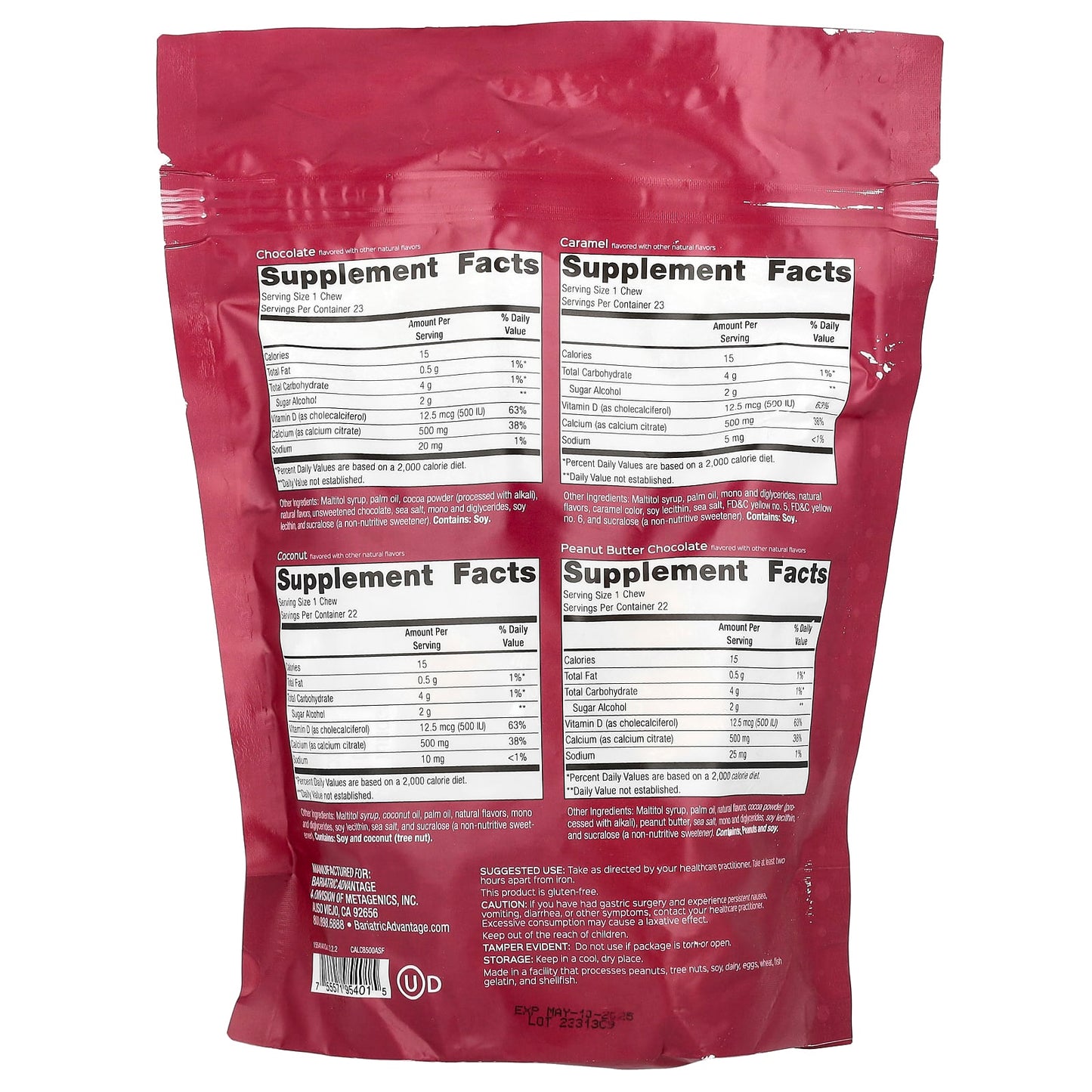 Sugar-Free Calcium Citrate Chewy Bites for Metabolic & Bariatric Patients - Image 2