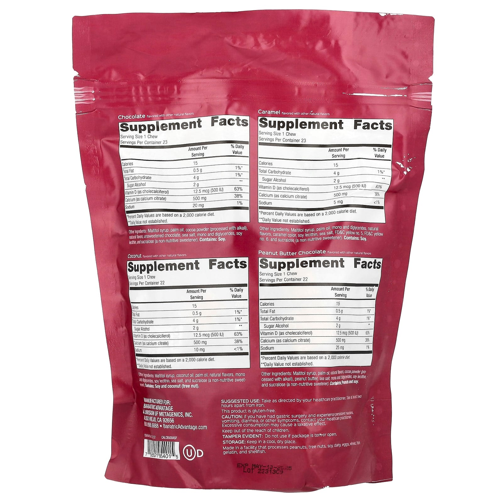 Sugar-Free Calcium Citrate Chewy Bites for Metabolic & Bariatric Patients - Image 2
