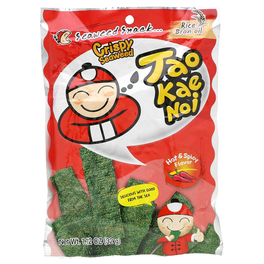 Tao Kae Noi, Crispy Seaweed Snack, Hot & Spicy , 1.12 oz (32 g) - Image 1