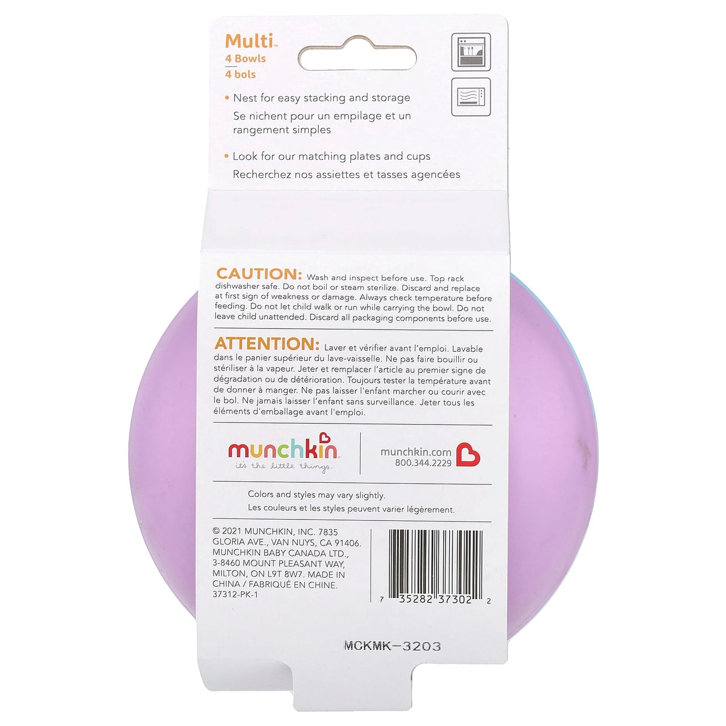 Munchkin, Multi™ Bowls, 6 Months+, 4 Count - Image 2