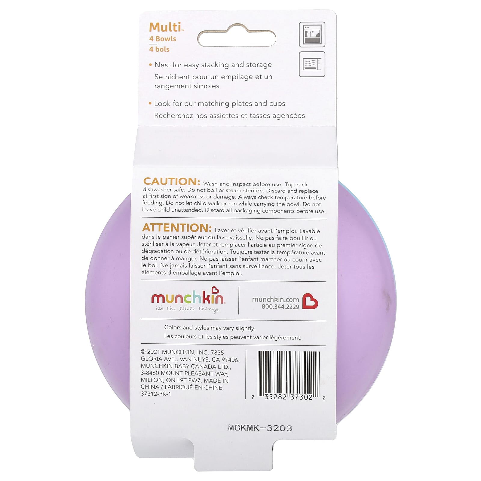 Munchkin, Multi™ Bowls, 6 Months+, 4 Count - Image 2