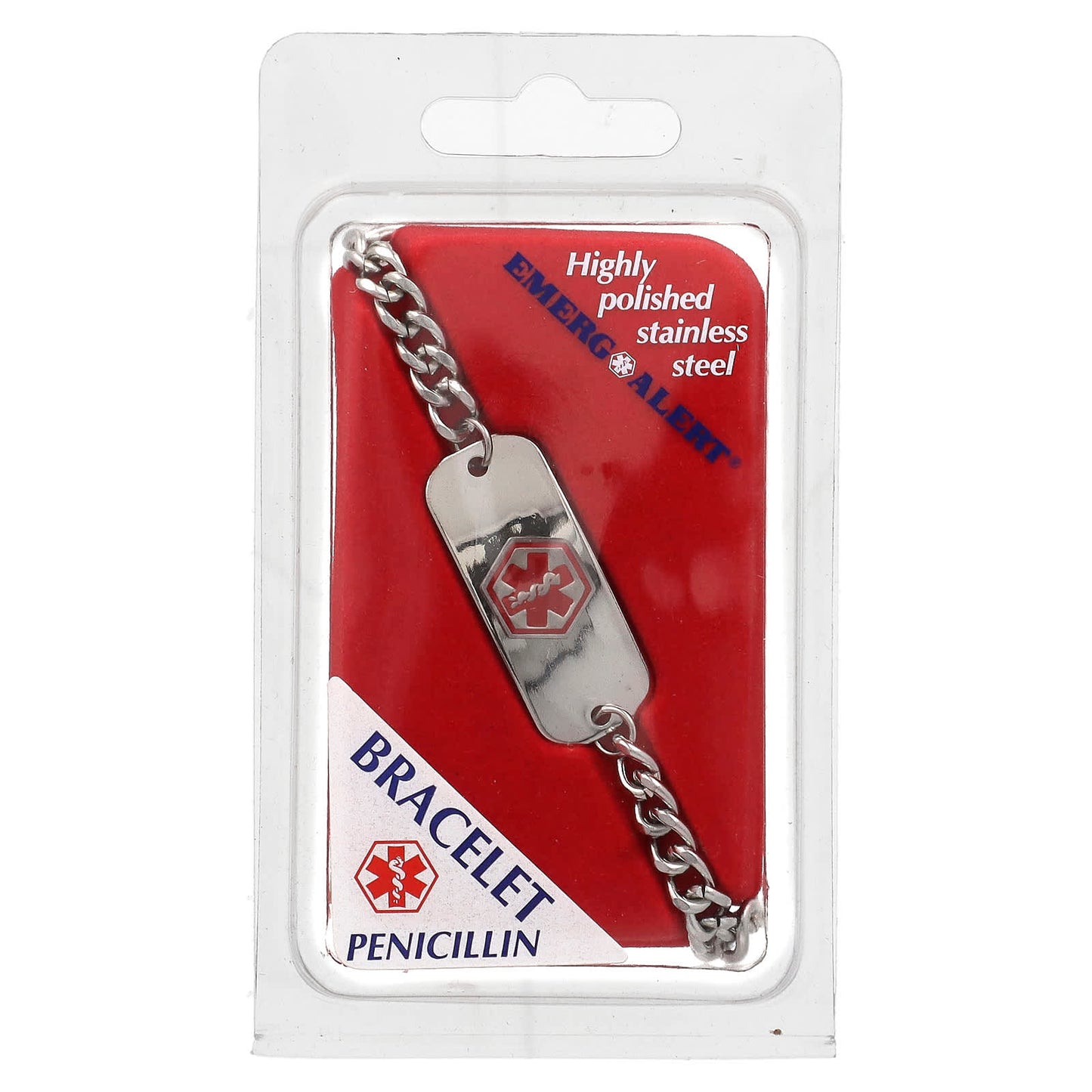 Penicillin Allergy Alert Stainless Steel Bracelet & ID Card - Image 1