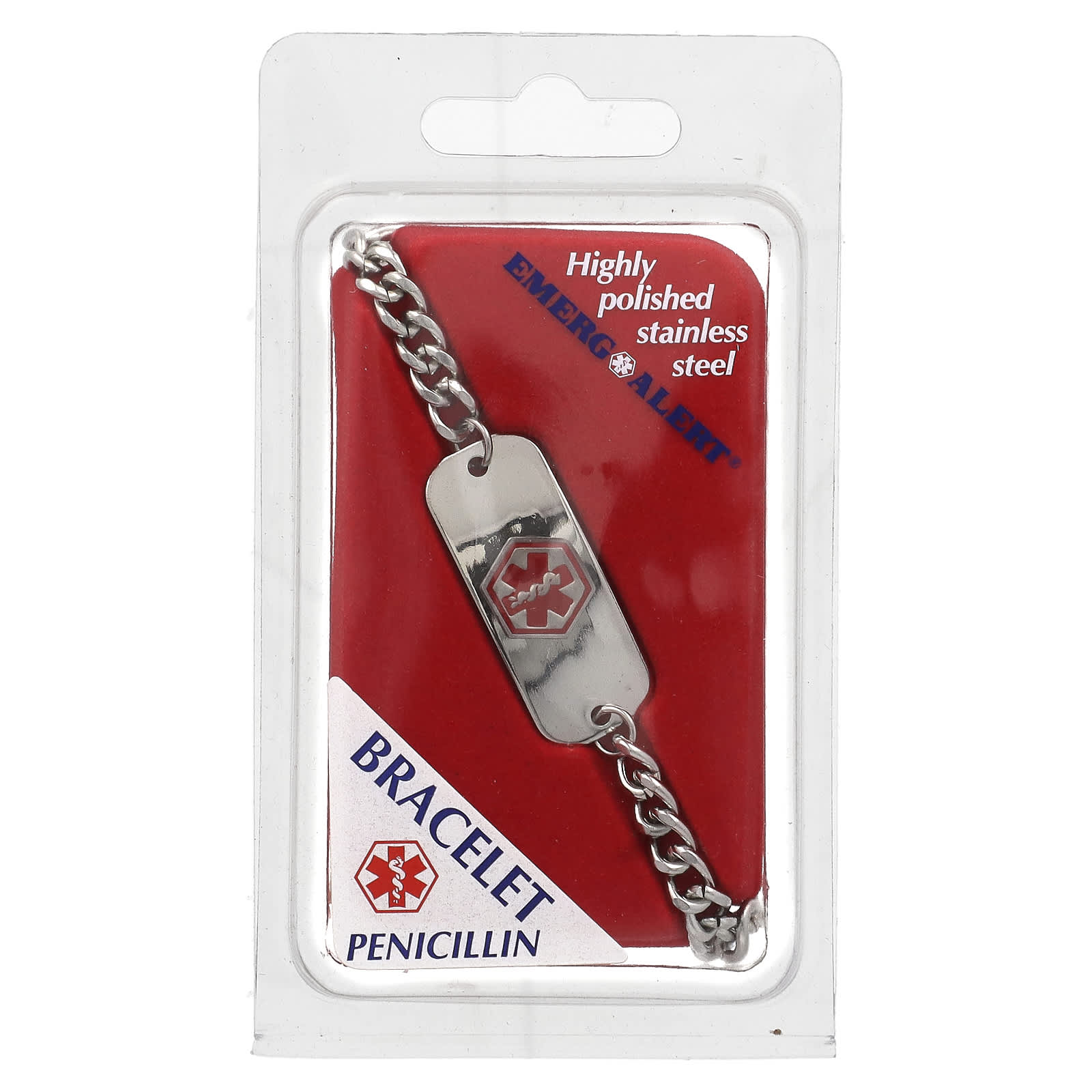Penicillin Allergy Alert Stainless Steel Bracelet & ID Card - Image 1